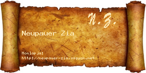 Neupauer Zia névjegykártya